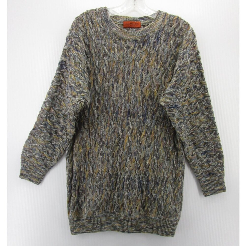VINTAGE Missoni Sweater Small Tunic 3D Knit Coogi-Style Cable Italy *